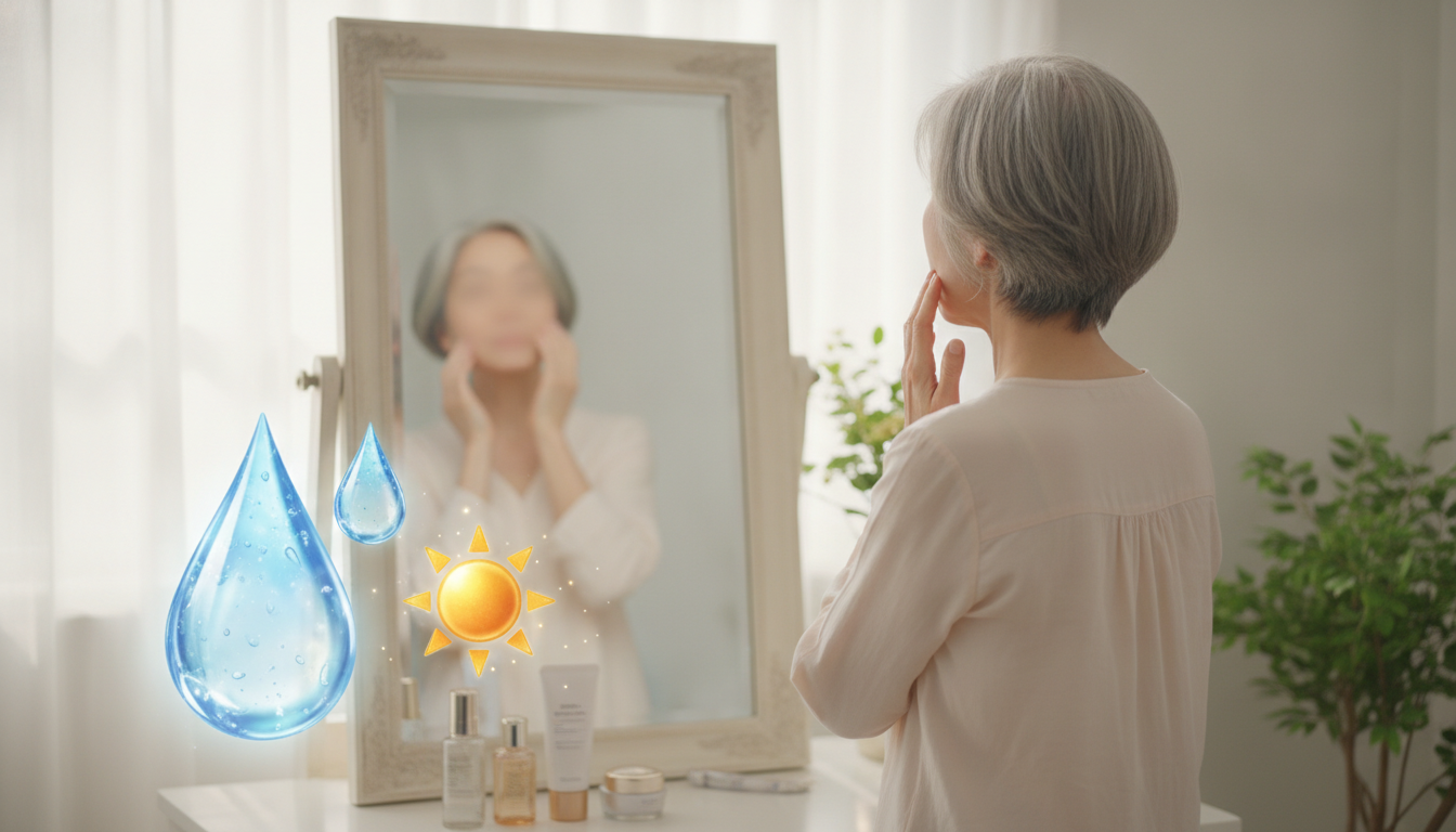 結論:60代の肌悩みは「保湿」と「紫外線対策」が基本でした